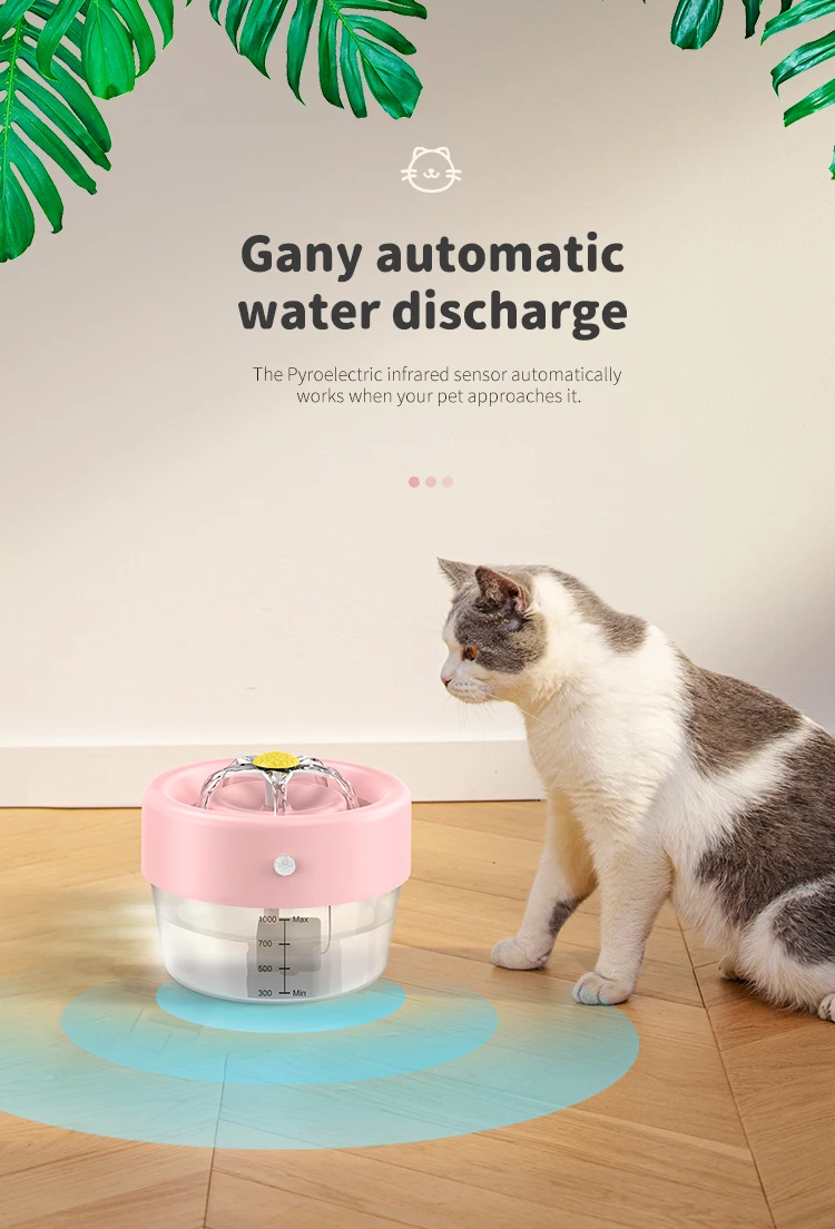 Newest Portable Automatic Cat Fountain Water Drinking Feeder Electric Pet Cat Water Bowl Cat
