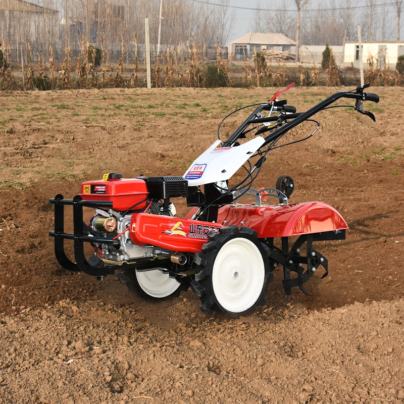 Hand Tractors for Agriculture Mini Power Tiller Trailer Hand Held Walking Tractor Mini Hand Tractor