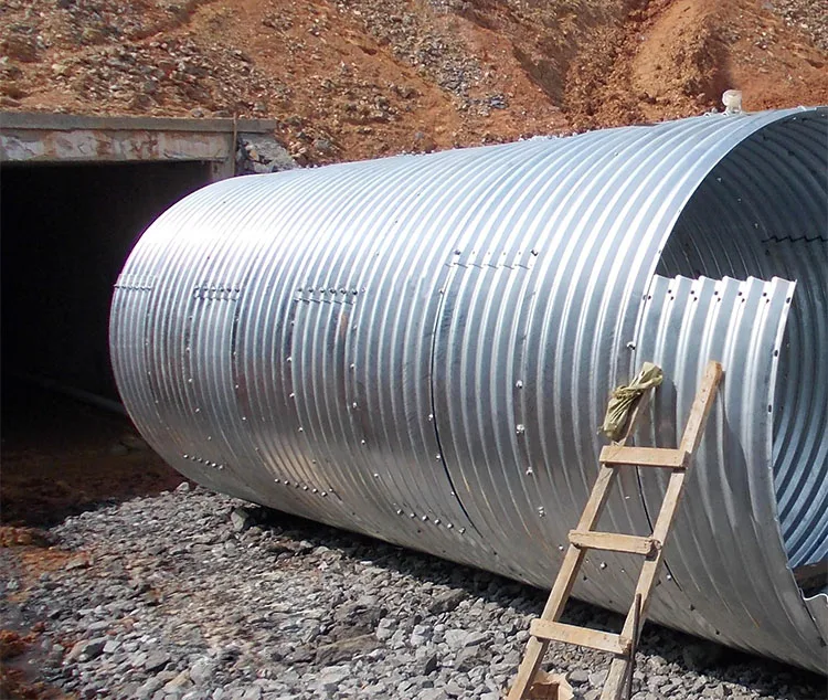 Two Plates Assembled Corrugated Armco Drain Rectangular Pipe Price Half-Round Stainless Galvanized Steel Corrugated Culvert Pipe