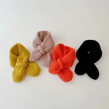Candy Color Children's Scarf 0-5 Years Winter Korean Version Warm Knitting Boys and Girls Baby Scarf Kids Scarves Wholesale