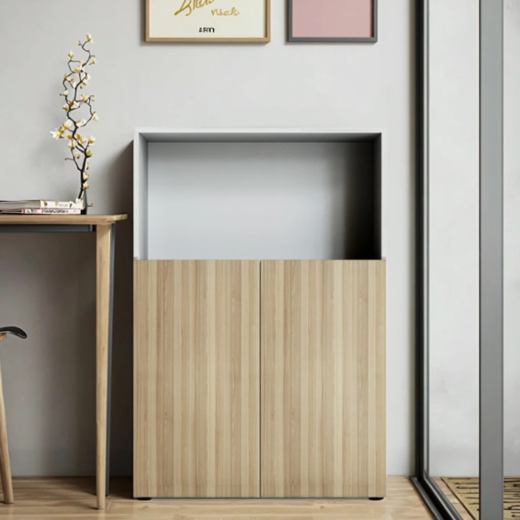 Compact Wood Office File Storage Cabinet with Document Organizer and Shelves 4
