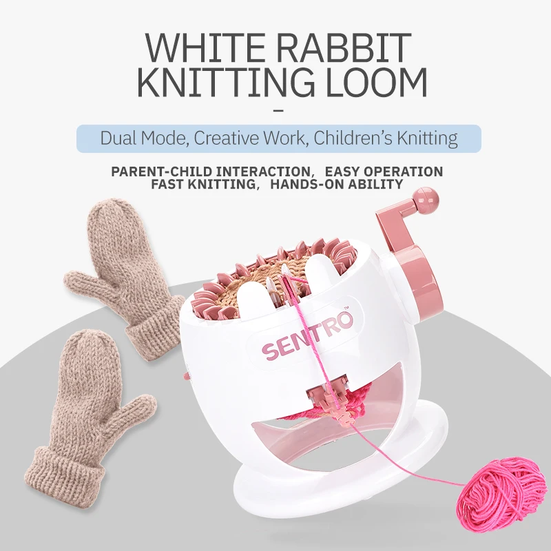 Sentro Smart Weaver Knitting Kit Machine 22 Needles Hand Shake DIY Wool Hat Knitting Machine Toy Girl House for Kids