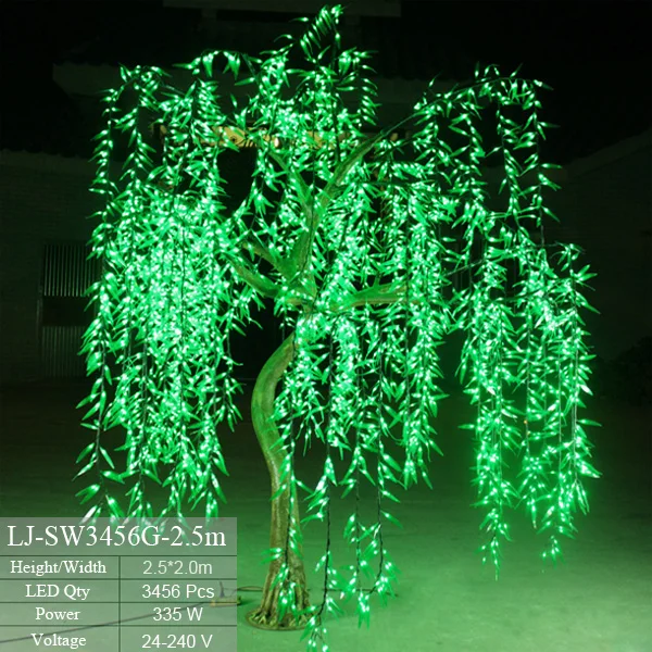 3456 Leds Outdoor LED Lighted Artificial Weeping Willow Branches