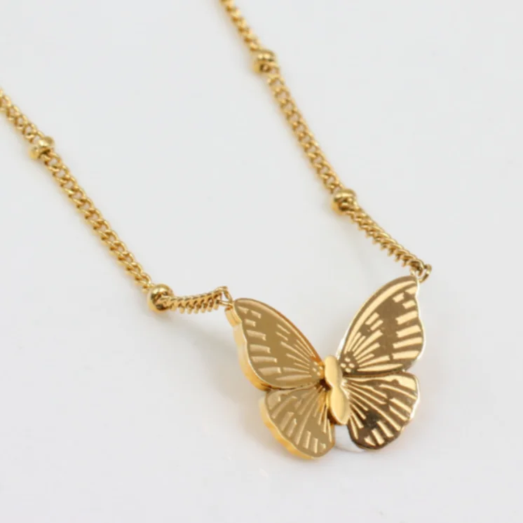 Red Butterfly Necklace (24K Gold Filled) – Rosarios Y Mas