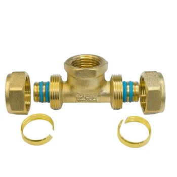 Professional Brass Copper 3 Way Pipe Connector Compression Tee