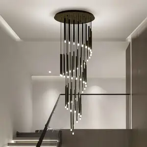 Modern Style Indoor Decoration Large Project Hotel  Pendant Light Lobby Villa Staircase Chandelier Lighting