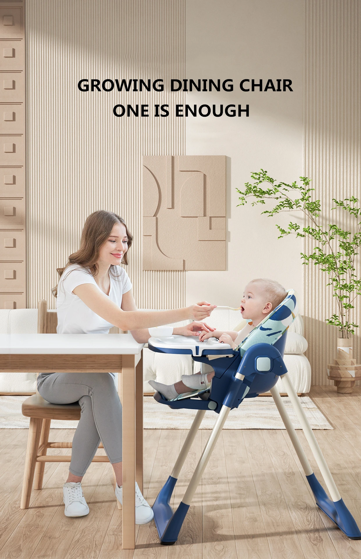 Foldable Baby Dining Chair Growing Children's Baby Dining Table Chair