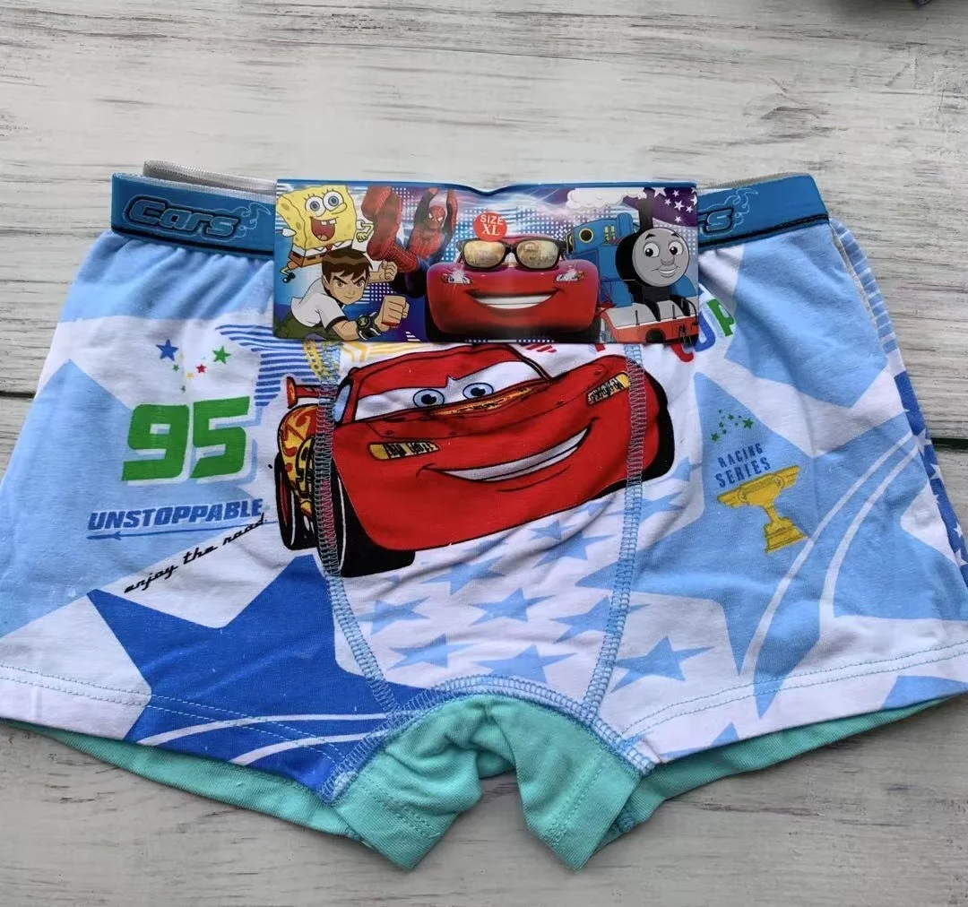 2023cute Cartoon Boy 100 Cotton Kids Underwear Flat Angle Underwear