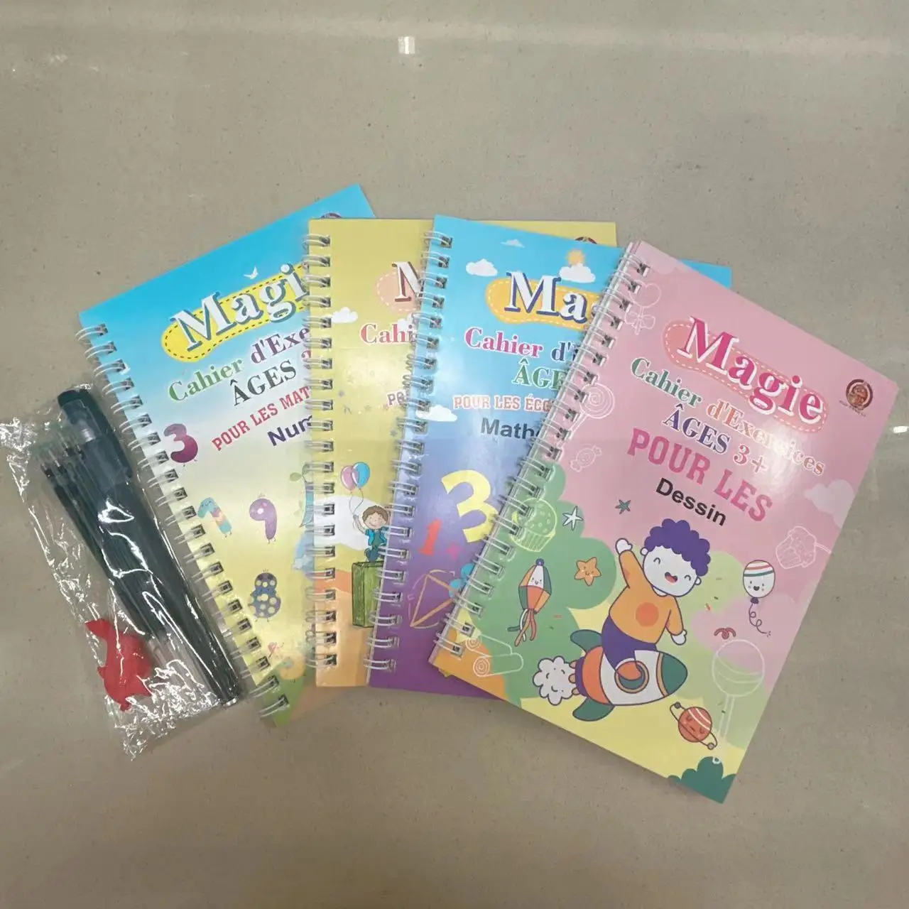 Custom English Spanish French Reusable Handwriting English Magic Book Preschool Children Magical Groove  Magic Notebook details