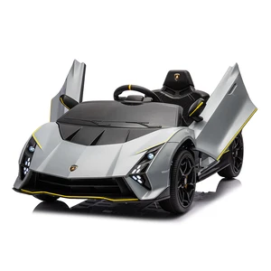 For Lamborghini 12V Pedal Car for Kids Remote Control Ride-on Toy with Plastic Body for Ages 2-4 and 5-7 Years for Babies Girls