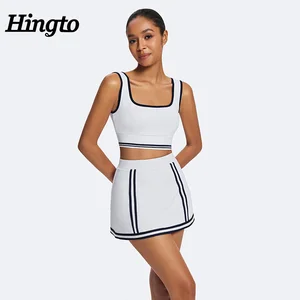 Custom Sports Uniform With Skirts 2pc Tennis Wear for Women Lightweight Breathable Fit Casual Color Block Golf Clothing Women