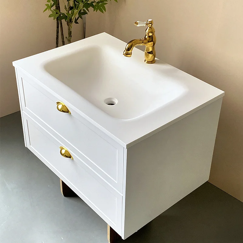 product minimalist style oak wall mounted bathroom cabinet combination integrated basin ceramic washbasin cabinet-6