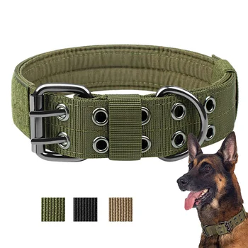 Nylon Adjustable Durable Outdoor Training Walking Tactical Dog Collar For Large German Shepherd