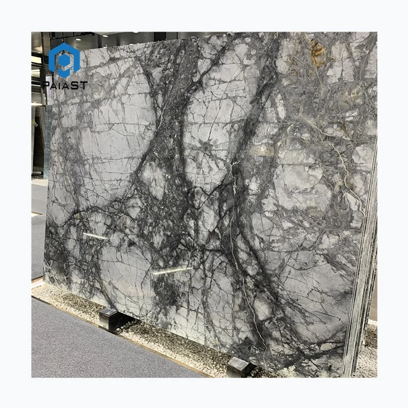 Brazil Best Quality Wholesale Invisible Grey Marble Slab for Countertop and Wall