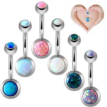 2021 Opal F136 Titanium Belly Button Ring Body Jewelry Piercing