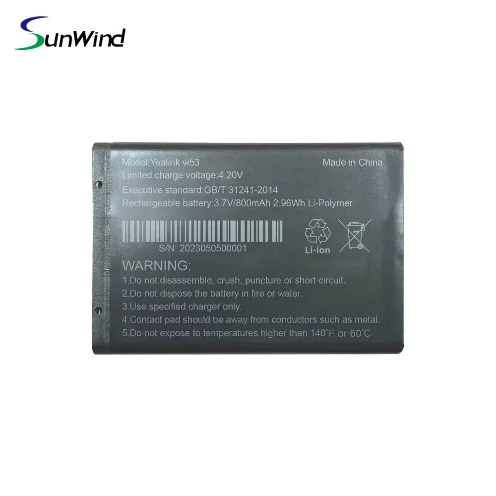 Vhbw - Batterie De Rechange Pour Téléphone Fixe Yealink W53-BATT (900mAh, 3,7V, Li-ion)