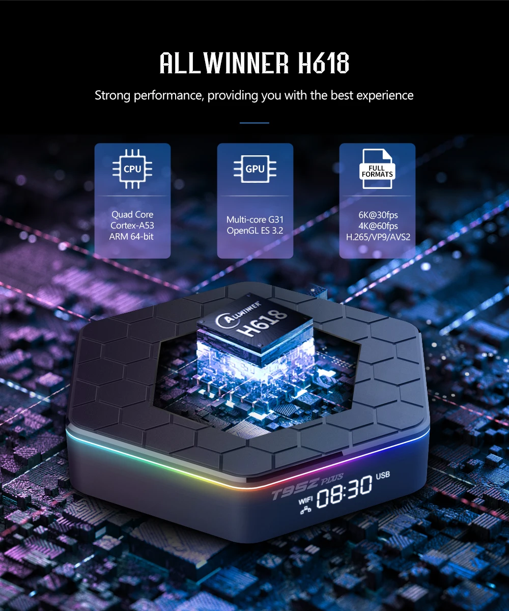 ANDROID - 彩夏 Android 12 TV Box T95Z Plus - Allwinner H618, 4GB RAM