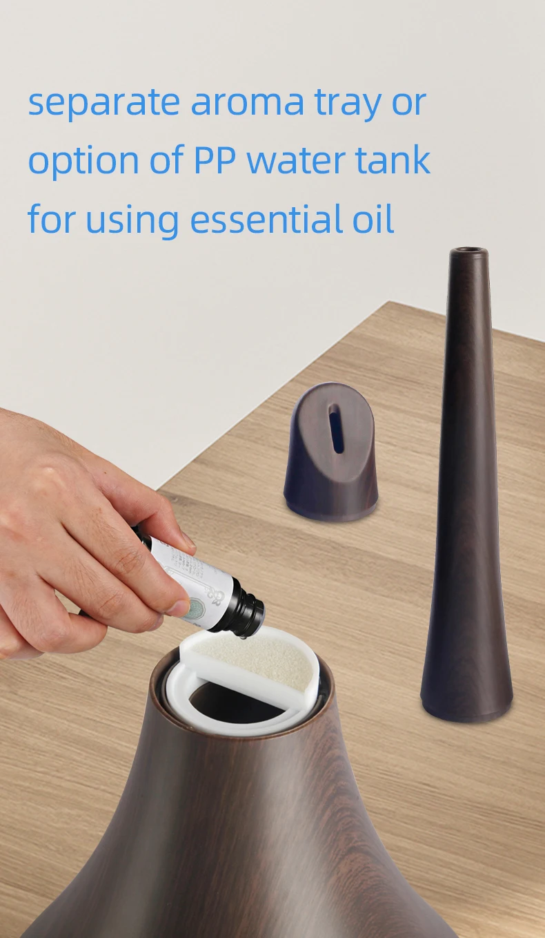 Wood Aroma Diffuser Ultrasonic Electric Humidifier for Household Use for Aromatherapy and Air Humidification