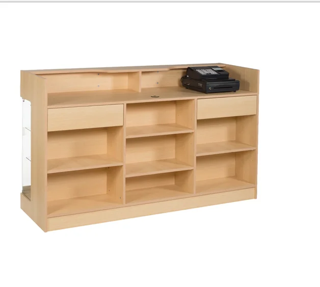 Black Ledgetop Counter with Glass Showcase