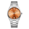 sliver with brown watch
