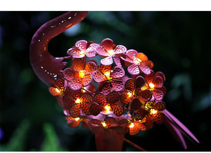 Outdoor Waterproof Garden Solar Yard Led Lights Flamingo Lawn Solar Lamp