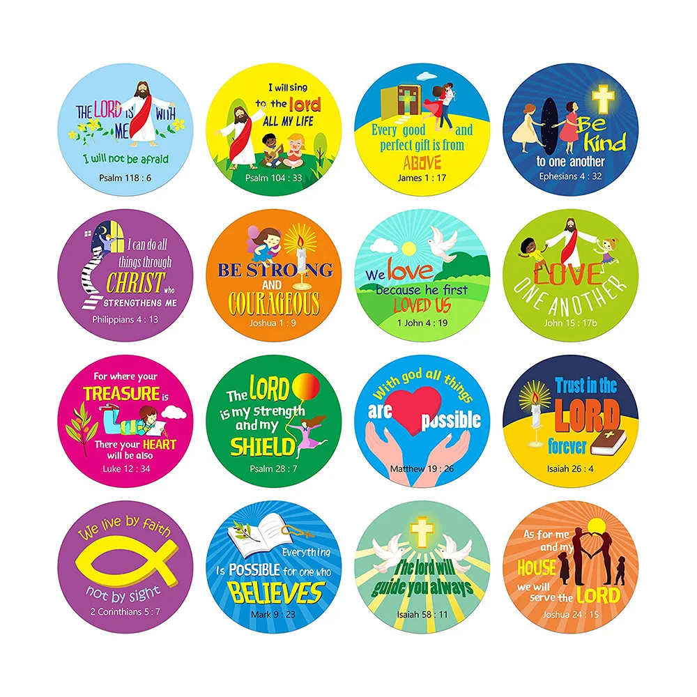 Christian Bible Verse Stickers For Kids 1.5 Inches Diameter - Buy Happy ...