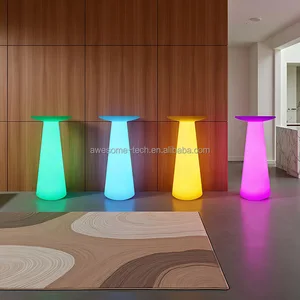 Commercial-Grade LED Lighted Bar Table PE Plastic Outdoor Furniture for Restaurants Parks Apartments Wine Cellars Clubs