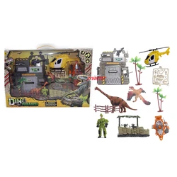 Pretend Play Dinosaur Rescue Vehicles Wild Animals World Jurassic Dinosaur Figure Toy Set