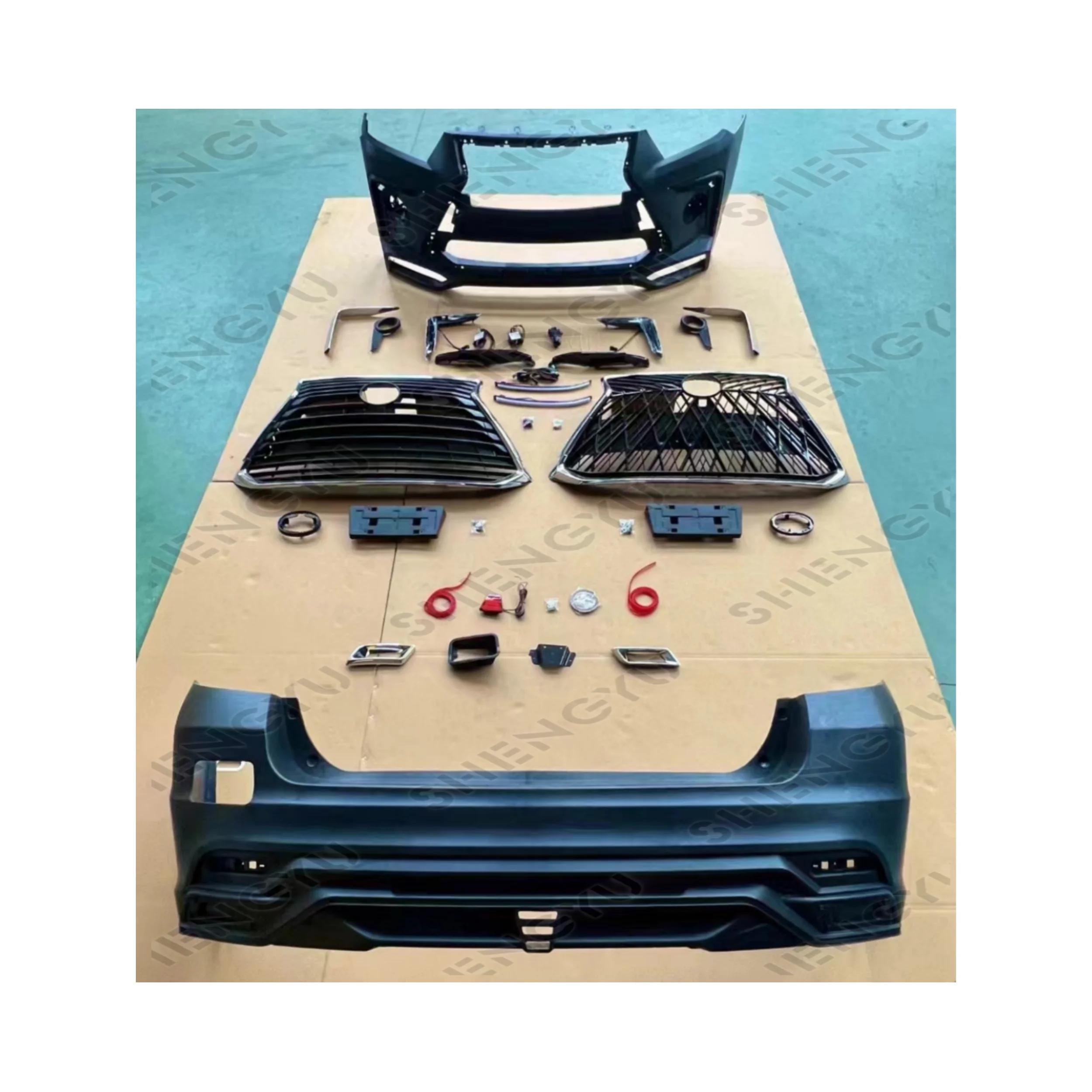 Car Body System Modified for Highlander 2012-2014 Front and Rear Bumper ...