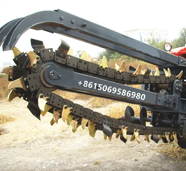 Tractor Mounted PTO Driven Chain Type Ditcher Trencher Equipment Machine for Tractor with Price for Sale