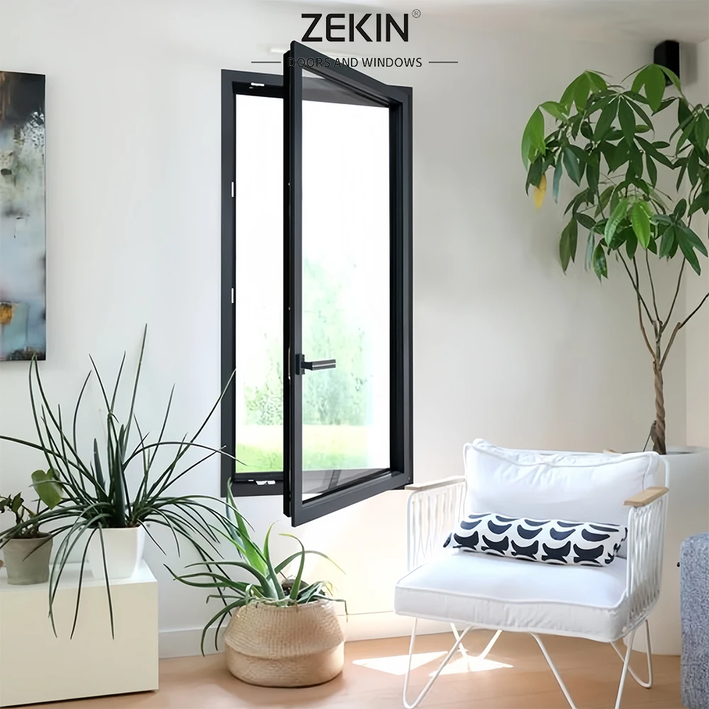 Customized Prefabricated windows and Doors Aluminium Frame House Villa Apartment Casement Window with Double Glass for Sale