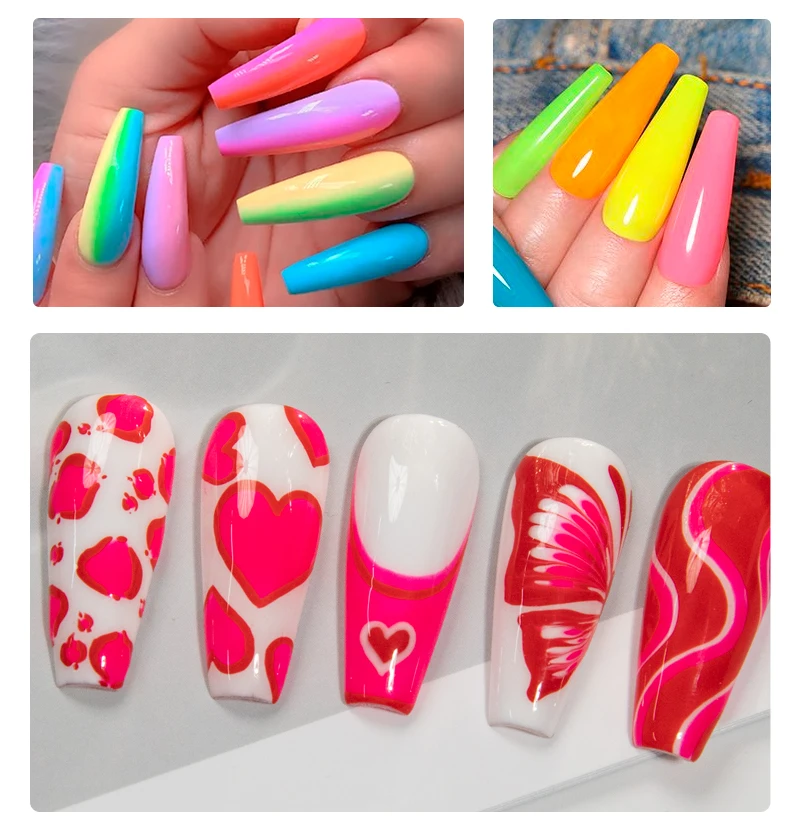 48 Color OEM Beauty Semi-permanent gel Nail Summer 15ml Neon Gel polish Set Nails Suppliers Custom Uv Gel factory