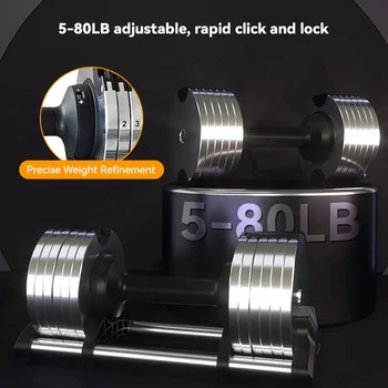 OEM Custom 1-Sec Block Adjustable Dumbbells All-in-One Set