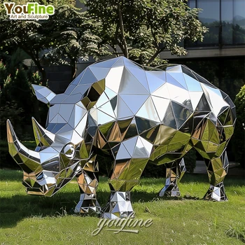 OSCAR DONDO 動物の金属彫刻 金属鋳造動物彫刻金属ステンレス鋼サイ彫刻庭用| Alibaba.com