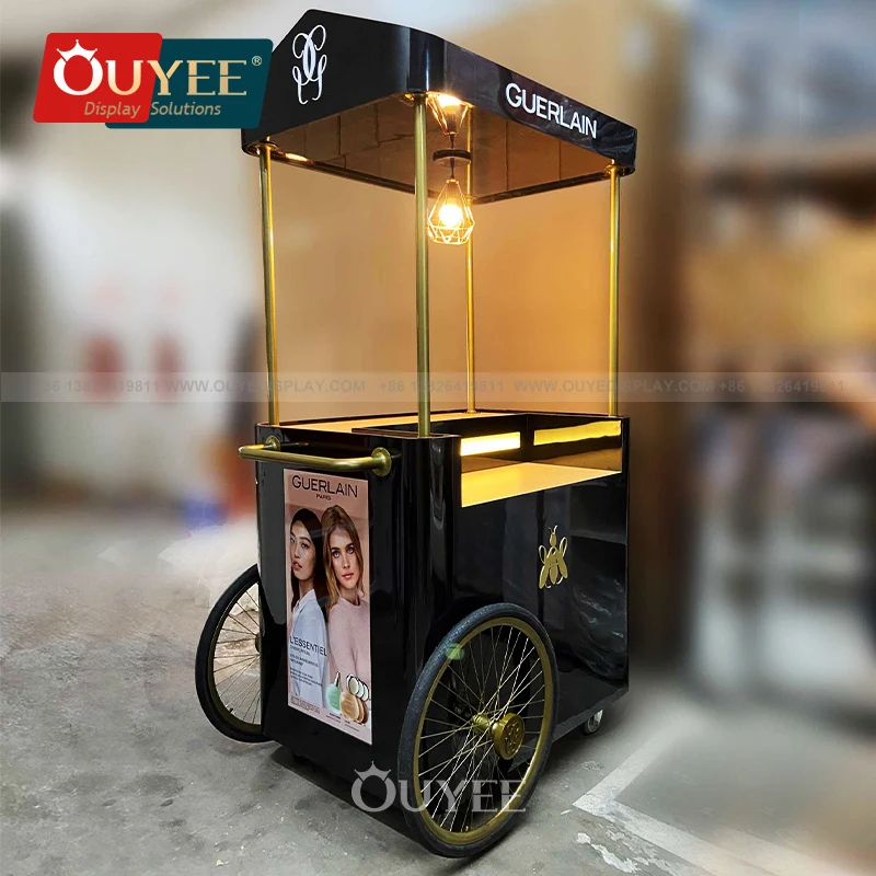 Shop Design Display Retail Showcase Kiosk Design Sweet Cart Candy Bar Cart With Wheels for Mall