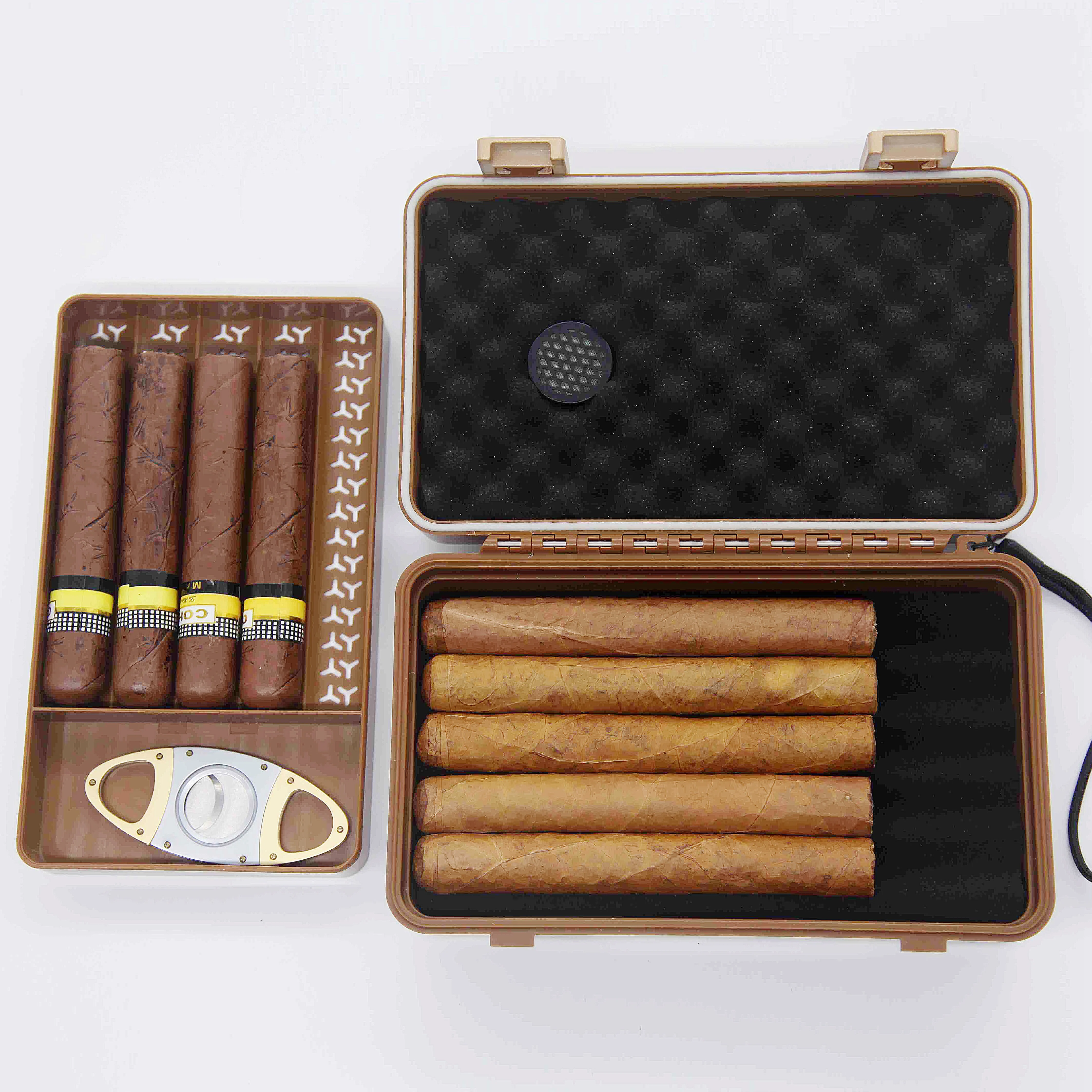 Hot Sell Luxury Cigar Gift Waterproof Travel Humidor Box Plastic Custom Accessories with