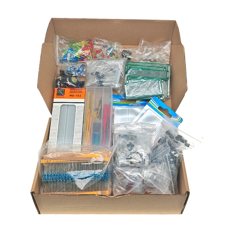 2110pcs Mega Electronic Component Kit Including Assortment + Capacitors + Resistors + LED + Transistors + DC Jacks + PCB +opamp