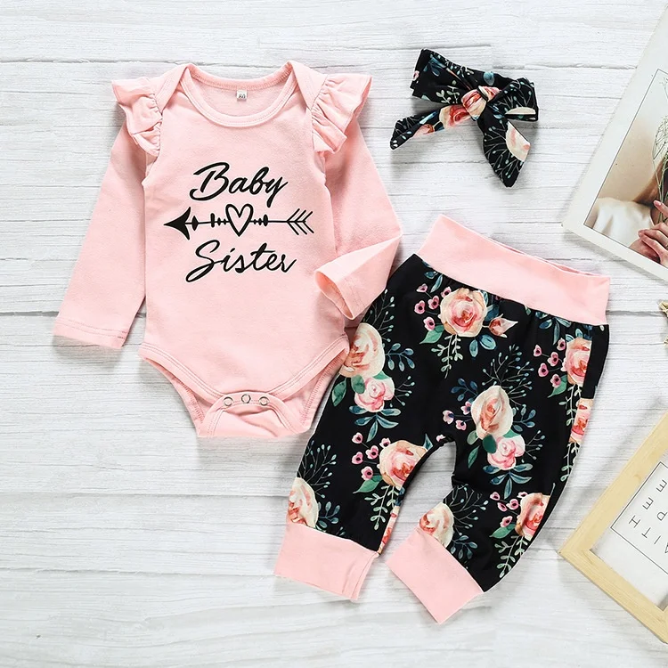 Оптовая продажа; Эксклюзивная одежда для малышей; Детский комбинезон с длинными рукавами из 100% хлопка; Комплект со штанами