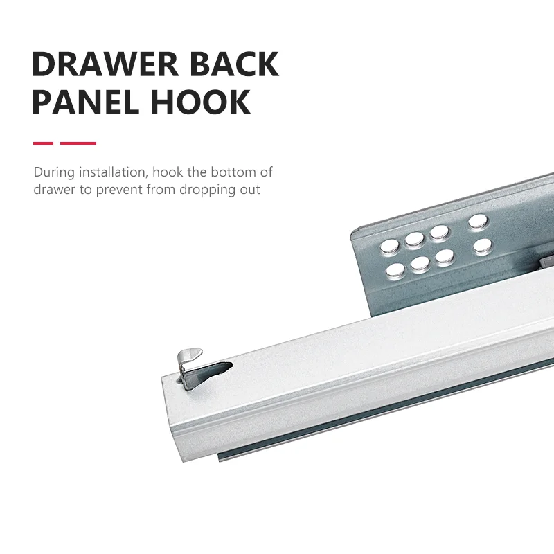 3 Fold Damper Concealed Telescopic Channel Rail Cabinet Drawer Slide Push to Open Auto-Open Drawer Slide Telescopic Channel