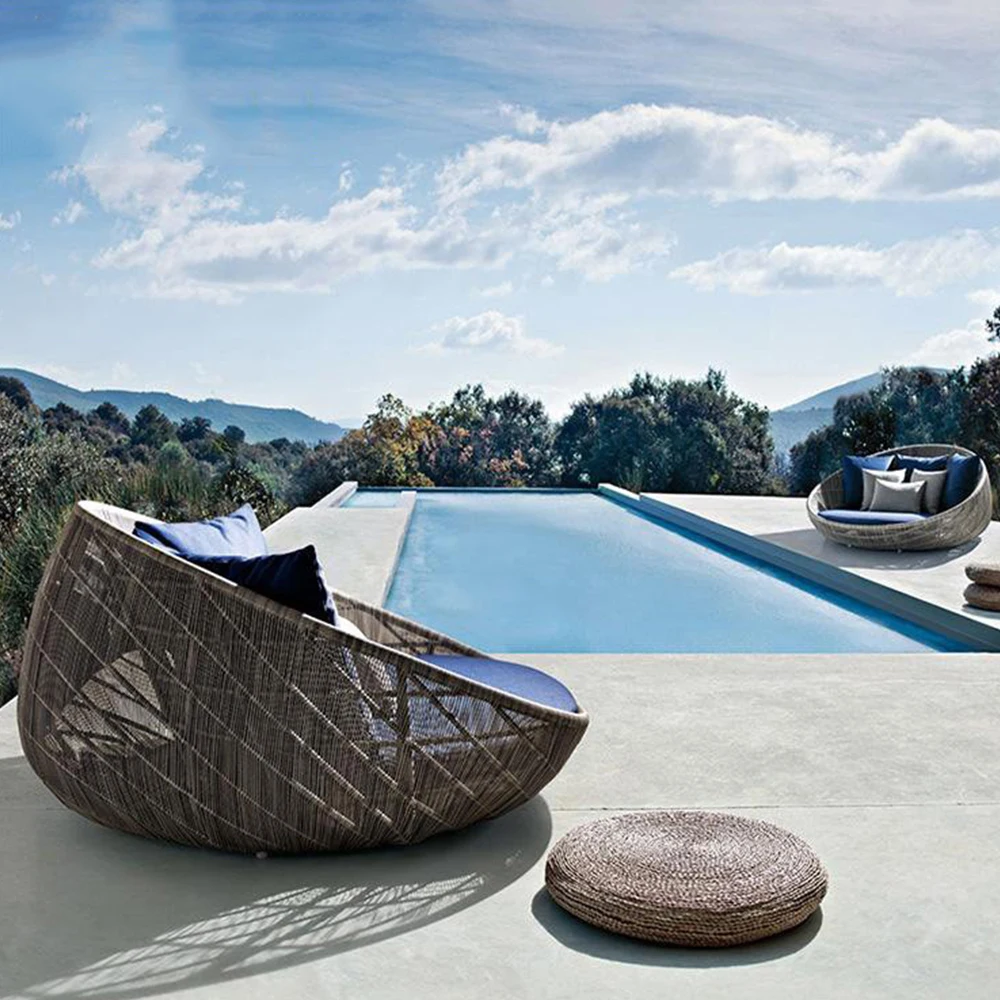 italian minimalism home comfort modern wicker outdoor design outside rattan sofa garden furniture