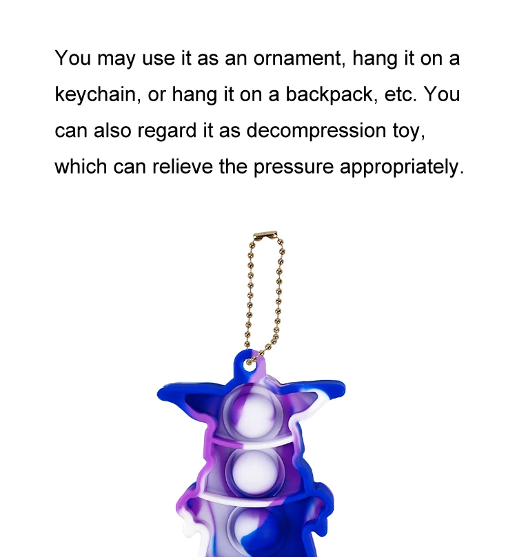 Add Kids Anti Stress Silicone Stress Reliever Push Bubble Sensory Toys Adhd Fidget Toys Keychain