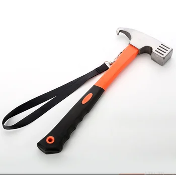 Dual-color handle outdoor multi-purpose camping tent canopy ground hammer high carbon steel household hammer