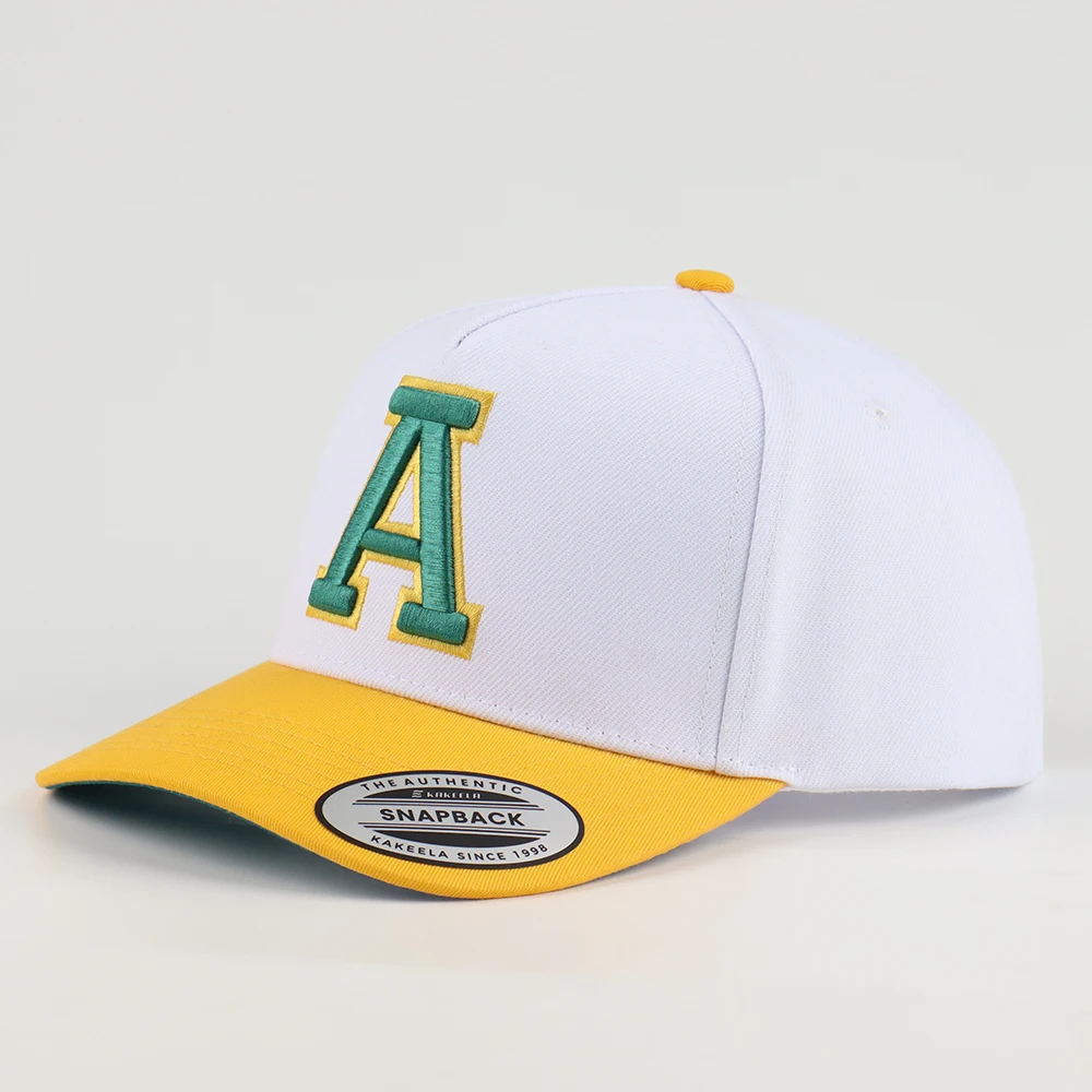 Wholesale 100% Cotton Twill 5 Panel Baseball Cap Two Tone Color With Outdoor Sports Baseball Hat Customize 3d Embroidery logo