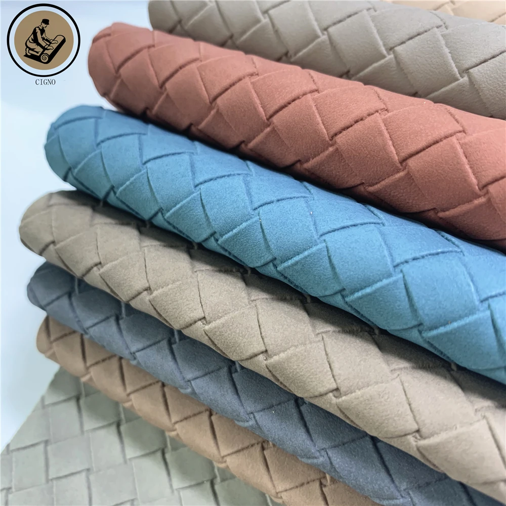 Woven Pattern Embossed PU PVC Synthetic Leather for Upholstery Furniture Sofa Chair Car Seat Automotive Interior