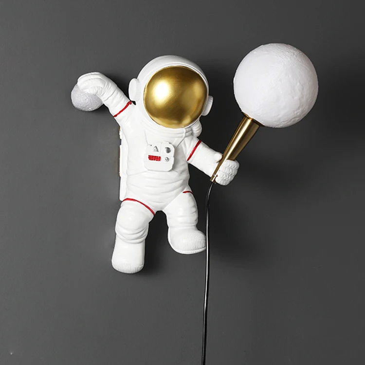 Popular model resin astronaut night light for babies children room wall light