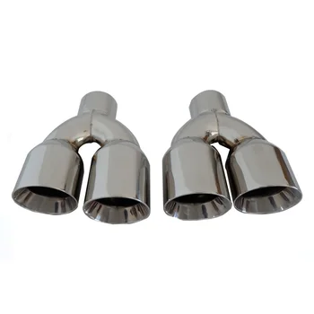 Stainless Steel dual outlet twin exit exhaust pipes Car rear muffler tip