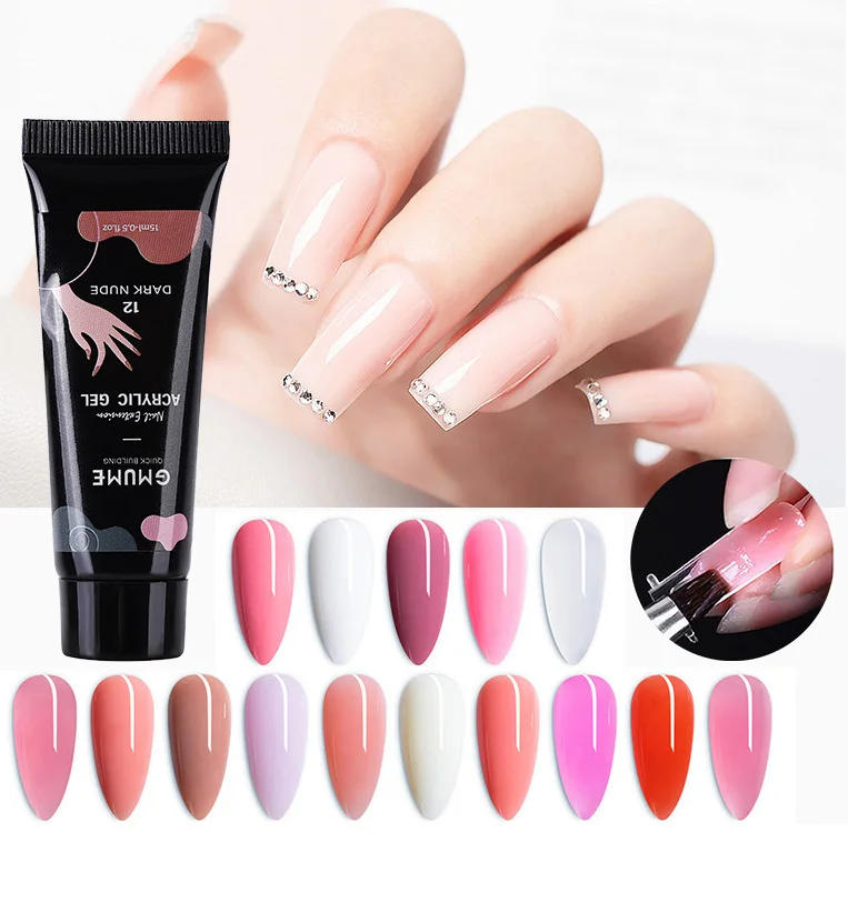 Free Sample Soak Off Cream Extension Quick Acrylic Gel Polish/hard Gel 15 ml Poly Gel Resin Uv Ongle Professionnel Polygels Set
