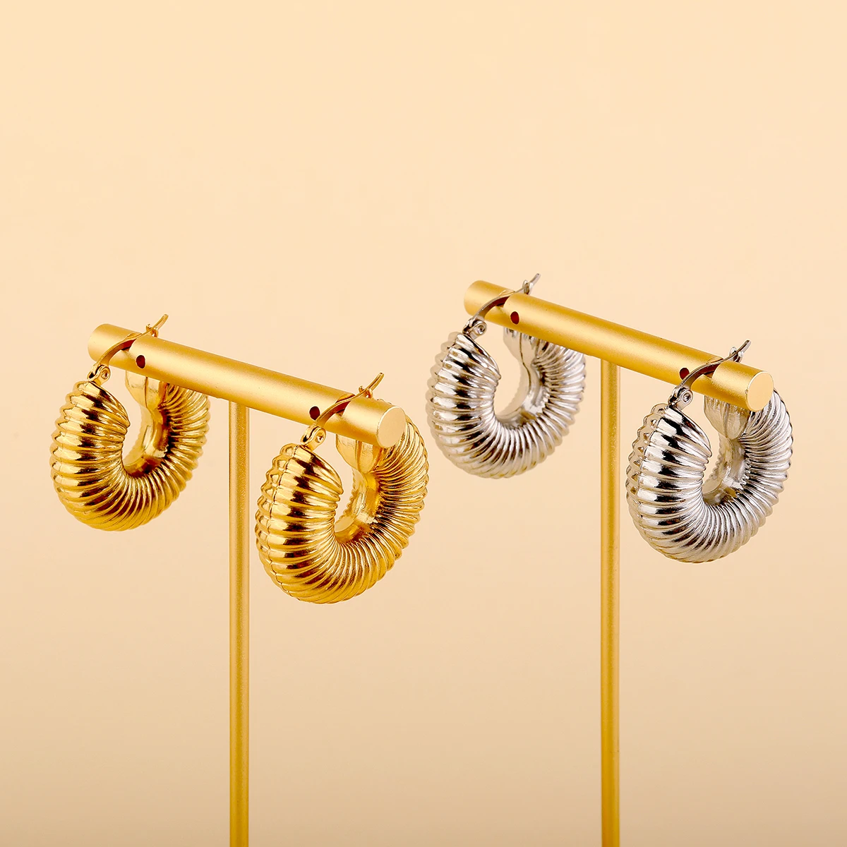 Tarnish Free Waterproof Mejuri Crossiant Earrings Jewelry 18k Gold