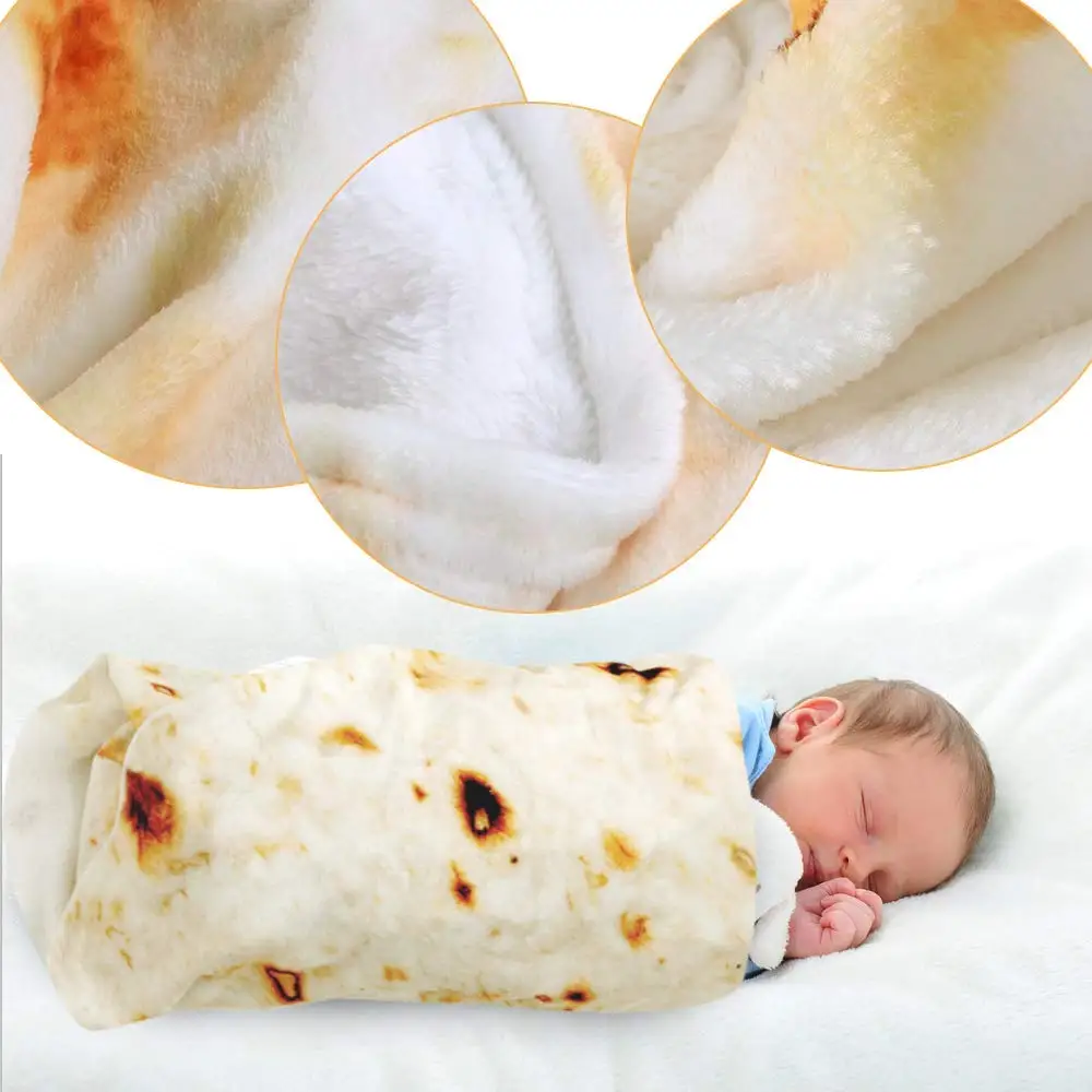 Hot Sale Super Soft Round Cotton Tortilla Wrap Burrito Swaddle Blanket