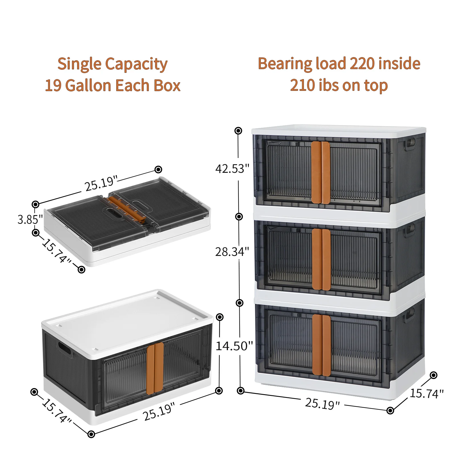 HAIXIN Plastic Folding Storage Boxes - Save Space Efficiently